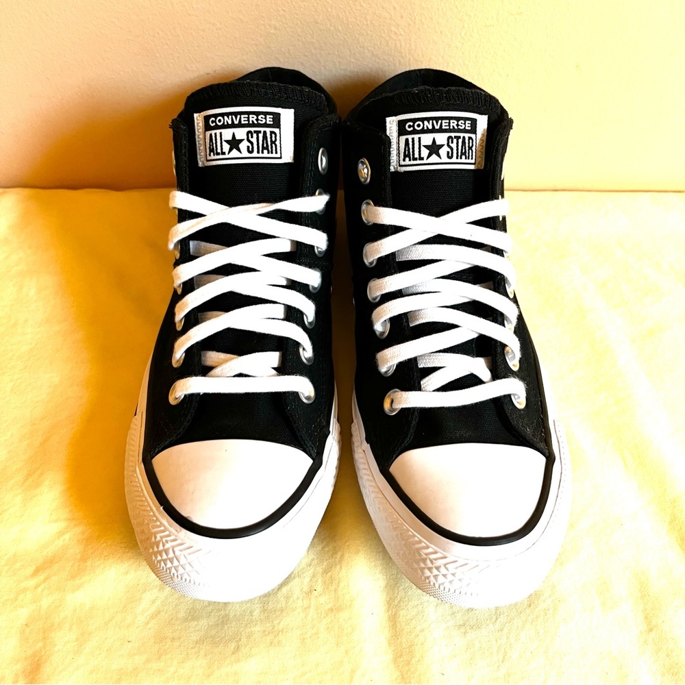 NWOT Converse Black Canvas High-Tops Sneakers, Chuck Taylor, Size 7, Retro - Picture 3 of 10